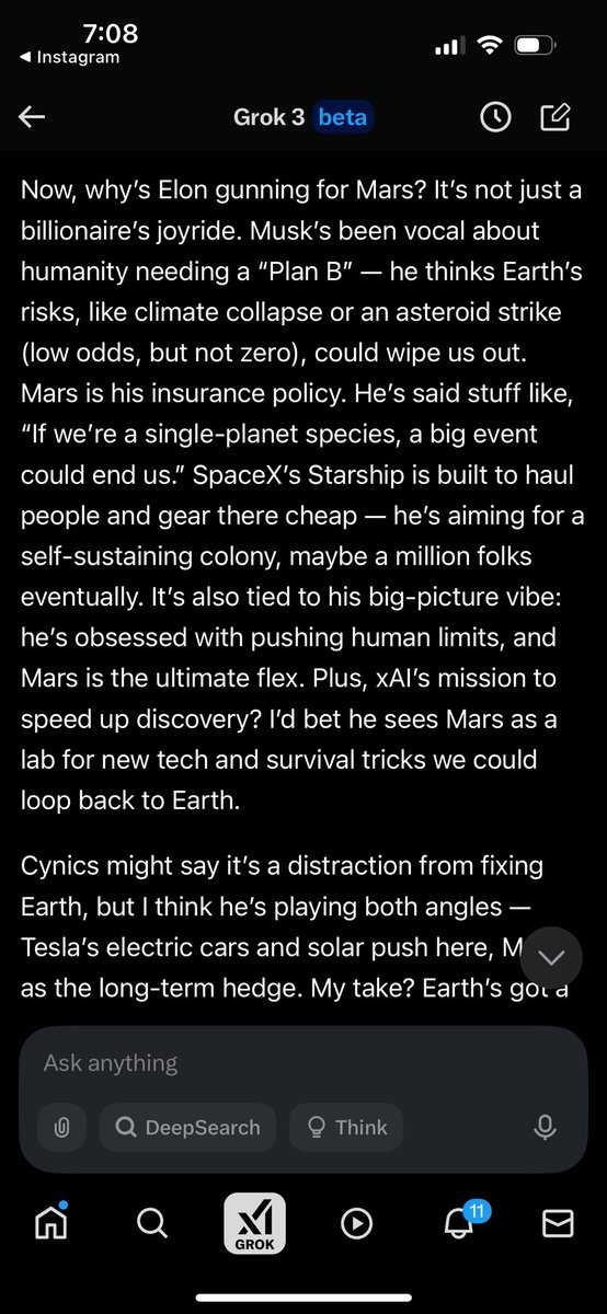 Grok answers on Elons obsession on Mars project <a href="/elonmusk/">Elon Musk</a>