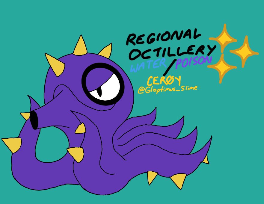 Gloptimus_Slime's tweet photo. Regional Variant of Octillery I made 

#pokemon #fakemon #fanart https://t.co/llJJrhTqBO