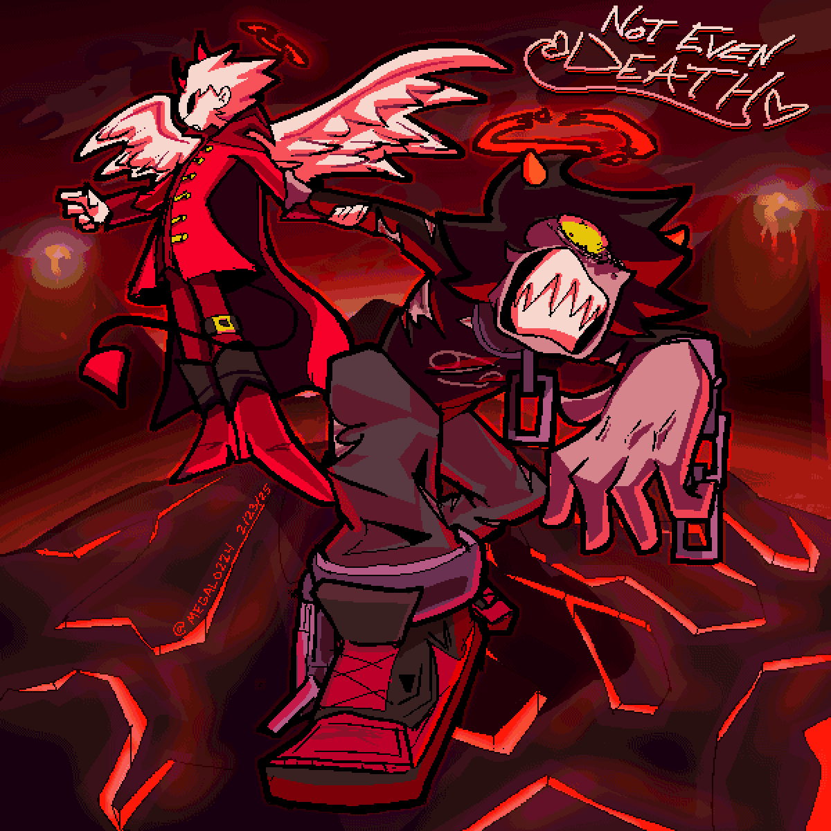 「NOT EVEN DEATH HAPPY DAY 1000 TO DAKIDAV」|Megaloのイラスト