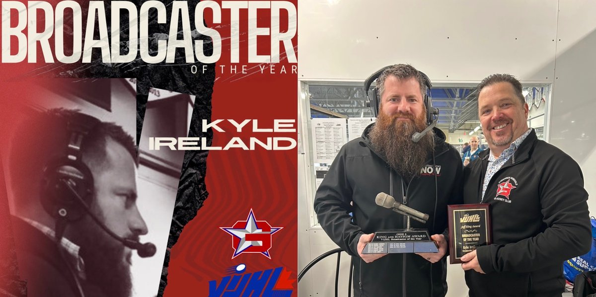Oceanside Generals (@generalsjra) on Twitter photo A HUGE congratulations goes to our very own <a href="/KyleIreland_/">Kyle Ireland</a> for winning the VIJHL Broadcaster of the Year!
The Generals and our fans are so lucky to have you as the voice of the Generals! 🎙️ 🔴🔵 A HUGE congratulations goes to our very own <a href="/KyleIreland_/">Kyle Ireland</a> for winning the VIJHL Broadcaster of the Year!
The Generals and our fans are so lucky to have you as the voice of the Generals! 🎙️ 🔴🔵