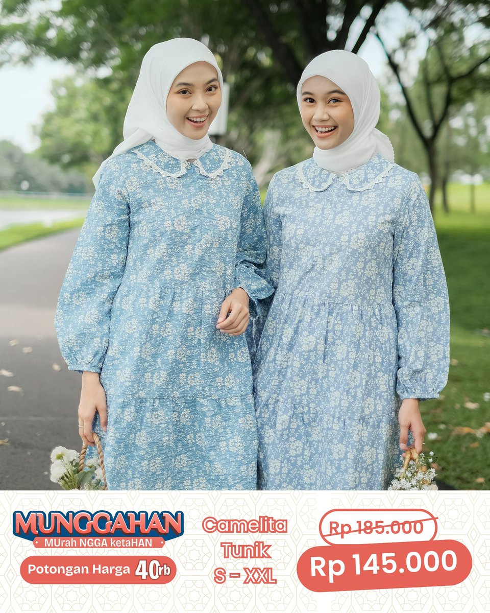 *CAMELIA TUNIC* 🌸  
 
Hadirkan gaya simpel namun elegan dengan Camellia Tunic, timeless design dengan motif bunga yang memberikan feminine chic look 😍    
 
Berbahan Seersucker cotton bertekstur ringan, adem, tidak mudah kusut dan nyaman dipakai sepanjang hari.