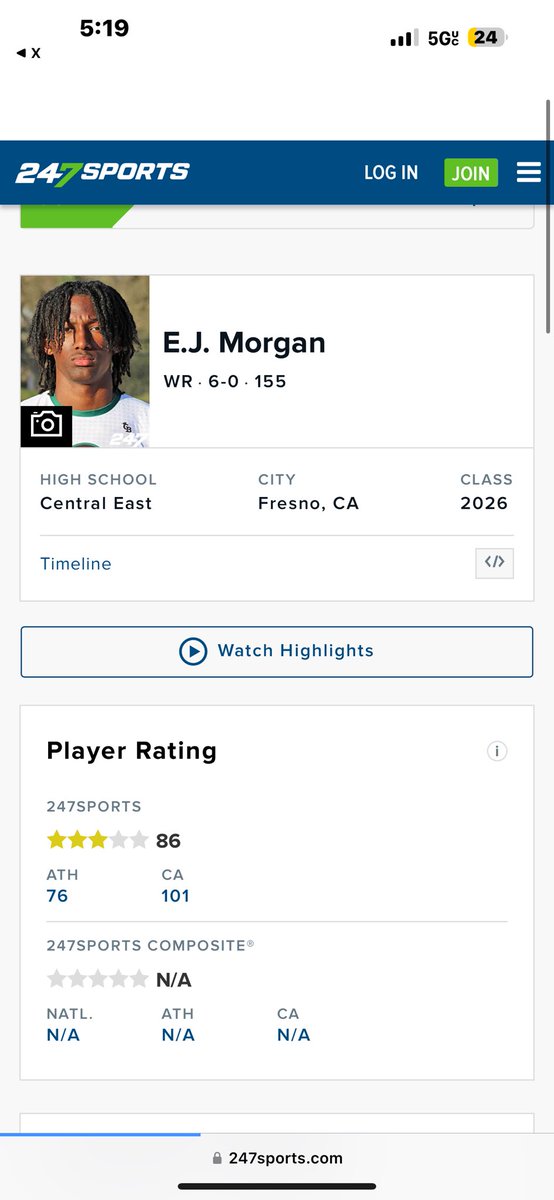 Ej_Morgan3's tweet image. Blessed to have been named a 3 star athlete on 247 Sports!!! @_CGFootball @BrandonHuffman
