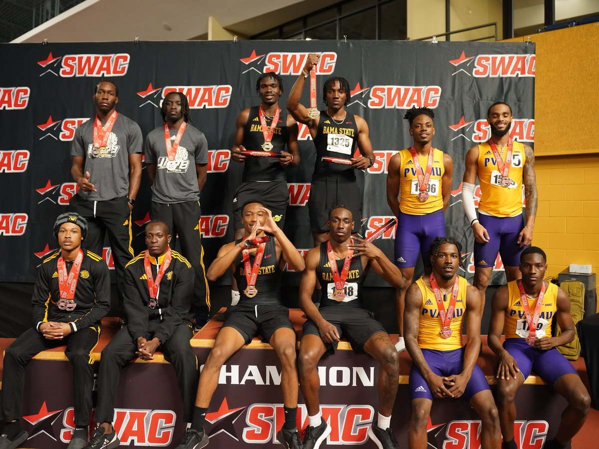 𝗣𝗼𝗱𝗶𝘂𝗺 𝗔𝗹𝗲𝗿𝘁 🚨

Men’s 4x400m Relay is in the books 📚

🥇Alabama State - <a href="/BamaStateSports/">Bama State Athletics</a> | SWAC⭐️
🥈Arkansas-Pine Bluff - <a href="/UAPBLionsRoar/">𝐆𝐨𝐥𝐝𝐞𝐧 𝐋𝐢𝐨𝐧𝐬 𝐀𝐭𝐡𝐥𝐞𝐭𝐢𝐜𝐬</a> 
🥉Prairie View A&amp;M - <a href="/PVAMUPanthers/">PVAMU Panthers</a> 

#SWACITF | #BuildingChampionsForLife