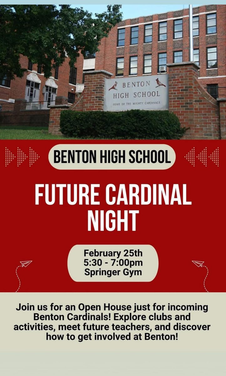 ALL INCONG FRESHMAN

Come visit with us and get signed up for Benton HSB!