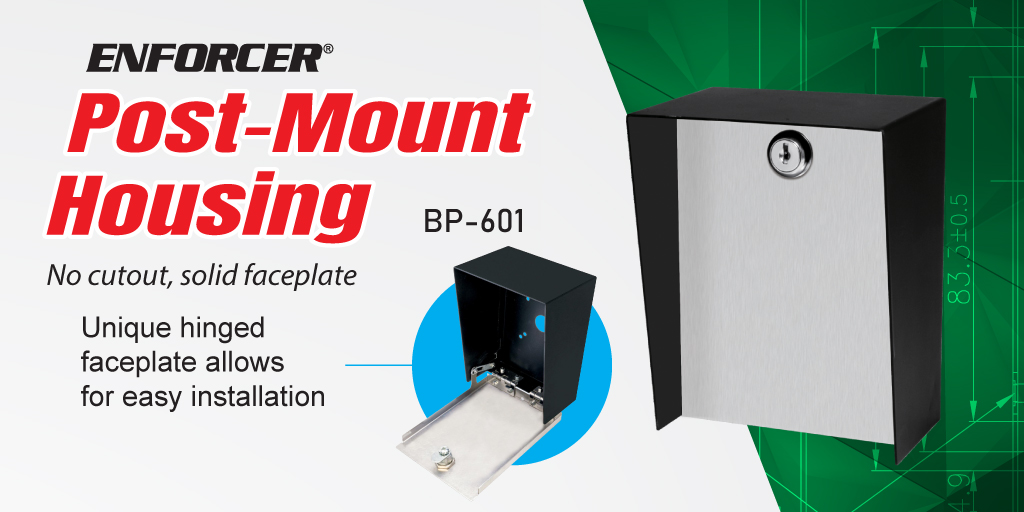 secolarm1's tweet photo. Introducing the ENFORCER Post-Mount Housing!
Unique Hinged Design: Makes installation a breeze for ENFORCER RTE, Wave-to-Open, or Keypads.
Effortless Setup: Say goodbye to complicated installations!
Learn More: https://t.co/SNszXqV0G6 https://t.co/XIYaKM5m4G