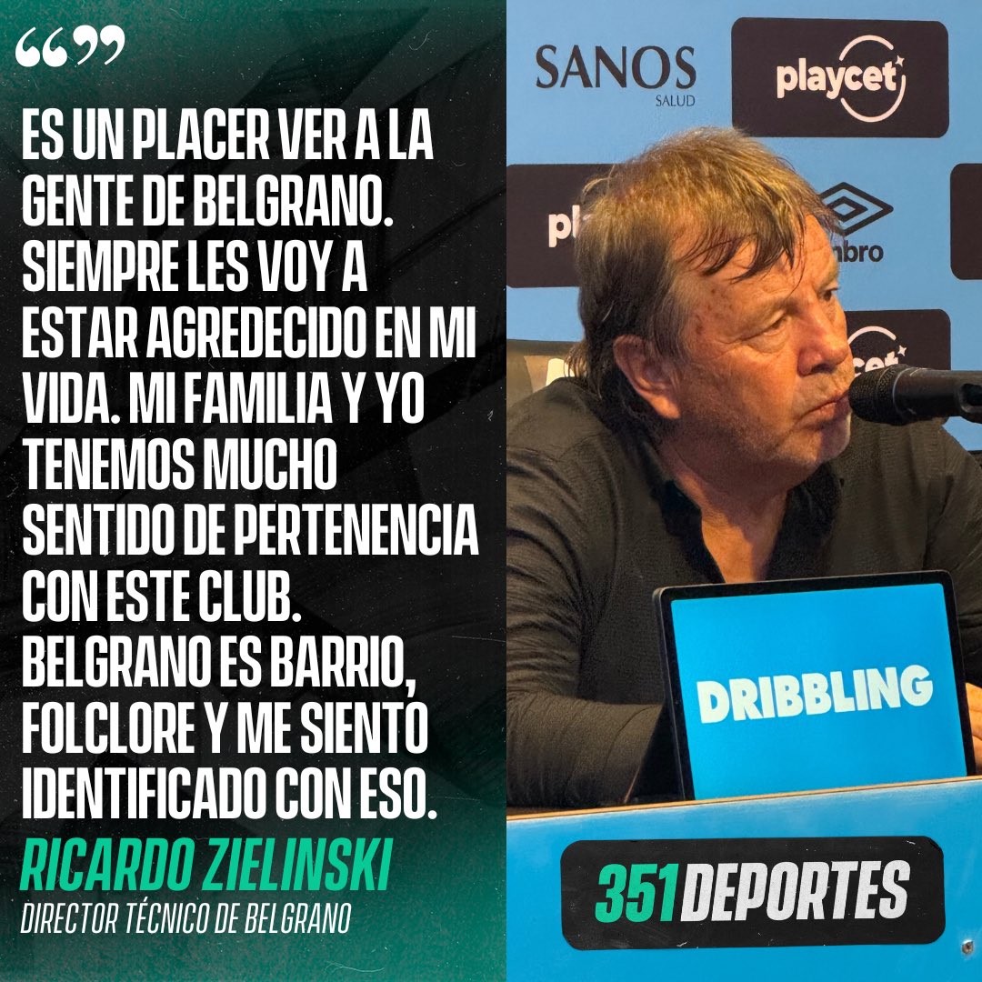 ✍🏻 Ricardo Zielinski, luego de la victoria de #Belgrano, se refirió a su vuelta al Julio César Villagra y el encuentro con el hincha Pirata.