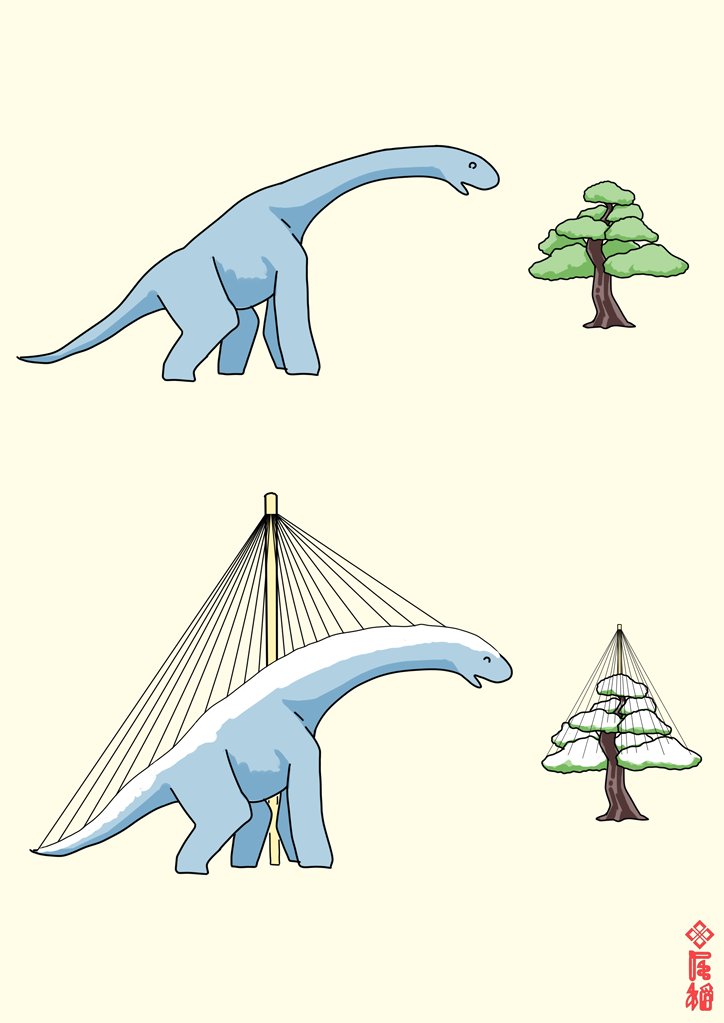 「福井県の恐竜氷河期を見るたび思うこと」|田尾稲のイラスト