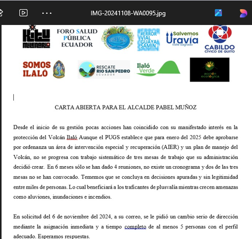 IlaloVerde's tweet image. Ya el 6 de noviembre del 2024 se señaló al Alcalde @pabelml que era necesario personal adecuado a tiempo completo trabajando en el plan de manejo del #Ilaló. No se hicieron correcciones, no se corrigen estos errores hasta hoy @DianaCruzRC5 @estefania_gru @MCLopezS23