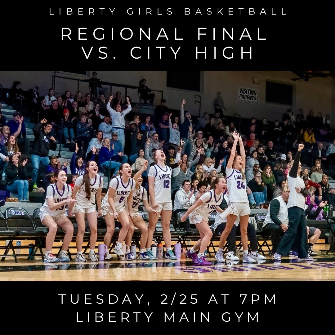 Liberty students, parents and community members. We need everyone’s support in our regional final vs City.