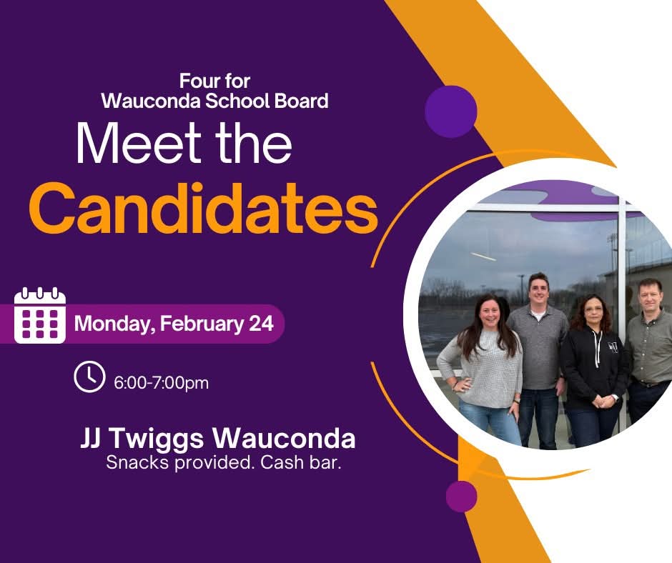Luarega's tweet photo. Come and meet the 4 for Wauconda School Board Candidates https://t.co/tsRXDteEgZ