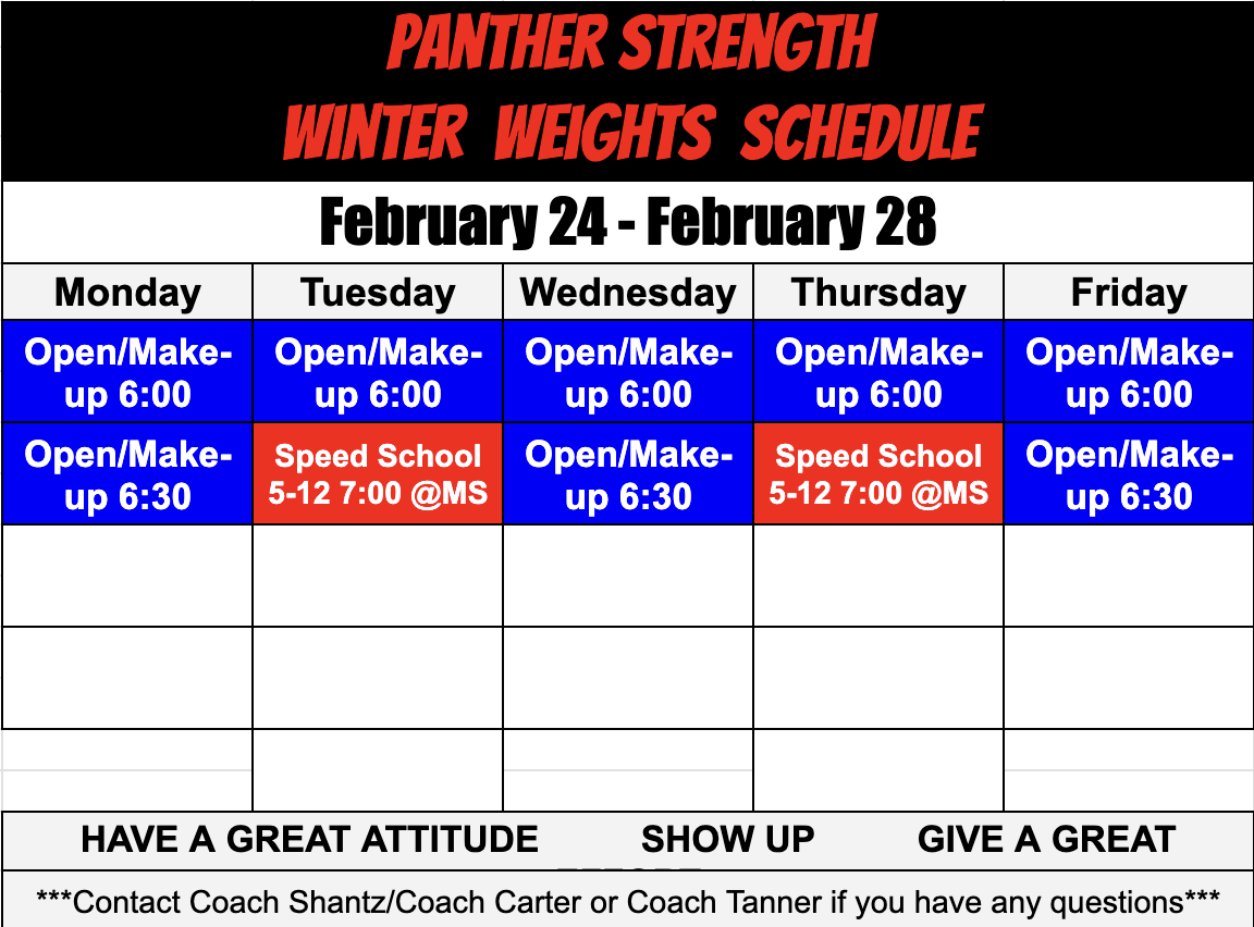 Sched for week. If need an AE/PE make up now can also come in T/TH