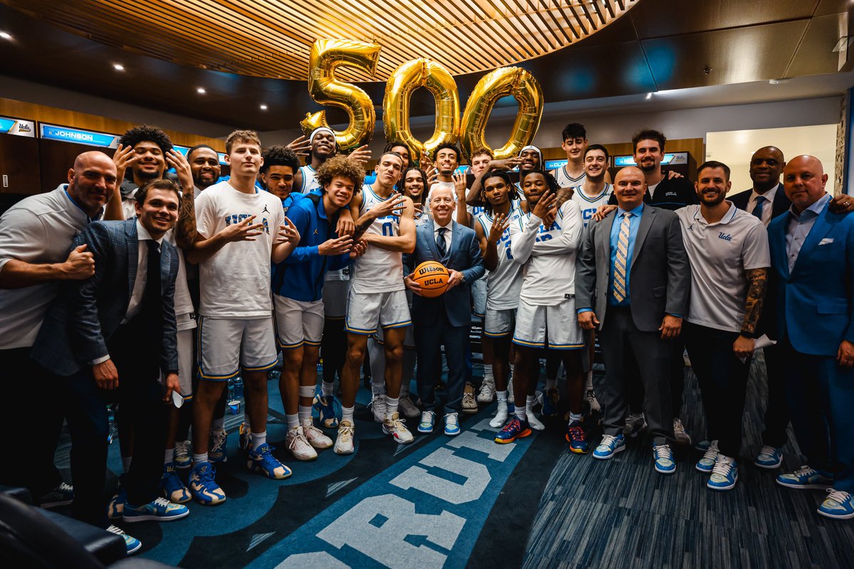 UCLA Men’s Basketball (@uclambb) on Twitter photo Coach Mick Cronin ... with the guys, after 𝐜𝐚𝐫𝐞𝐞𝐫 𝐰𝐢𝐧 𝐍𝐨. 𝟓𝟎𝟎.
#GoBruins | <a href="/CoachMickCronin/">Mick Cronin</a> 🏀🙌 Coach Mick Cronin ... with the guys, after 𝐜𝐚𝐫𝐞𝐞𝐫 𝐰𝐢𝐧 𝐍𝐨. 𝟓𝟎𝟎.
#GoBruins | <a href="/CoachMickCronin/">Mick Cronin</a> 🏀🙌