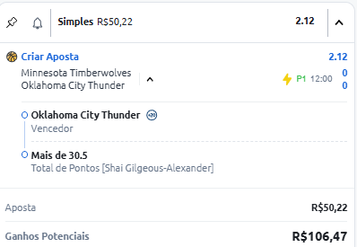 LevinhoTips's tweet image. 5u -&amp;gt; OKC Ganhar e SGA Mais de 30.5 Pontos🔥