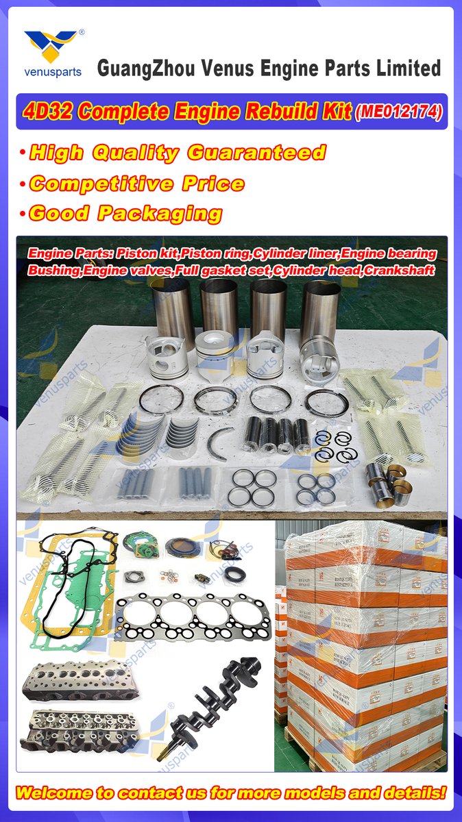 BAILEPARTS's tweet photo. 4D32 Complete Engine Rebuild Kit ME012174
#engineparts #pistonkit #pistonring #cylinderliner #enginebearing #enginevalves #fullgasketset #cylinderhead #crankshaft
https://t.co/dmziOuPxfb
WhatsApp：+86 15013118529
Email: sales@venusparts.com https://t.co/fCv92w1Ix7