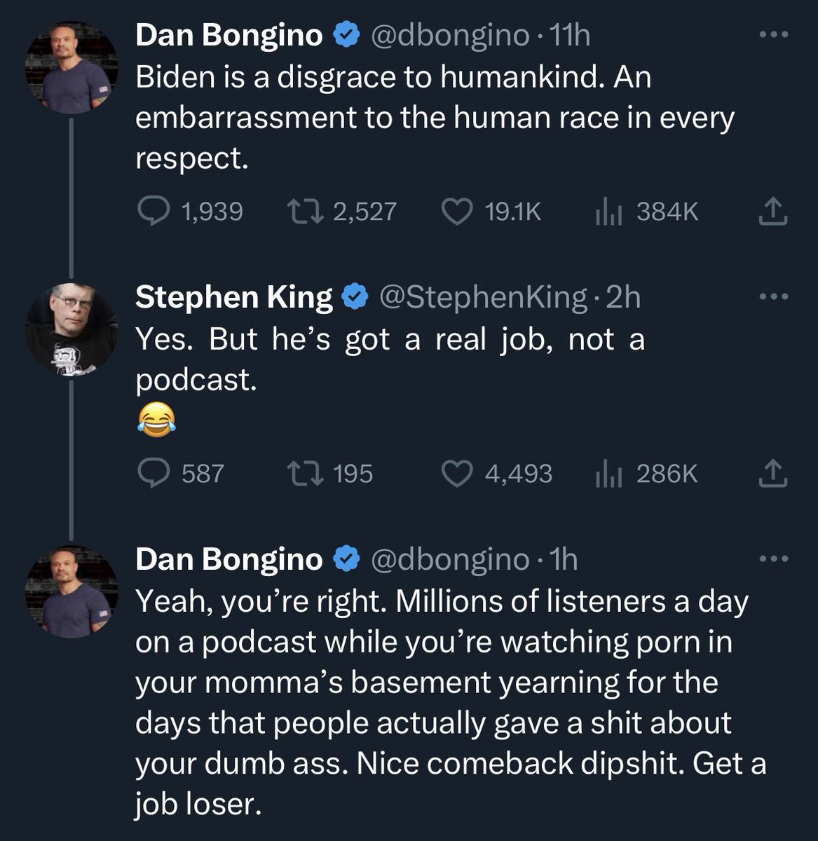 TifaAuntie's tweet image. Congratulations America for your new Deputy FBI Director!
BingoBongo doesn't have a clue who Stephen King is 🤷