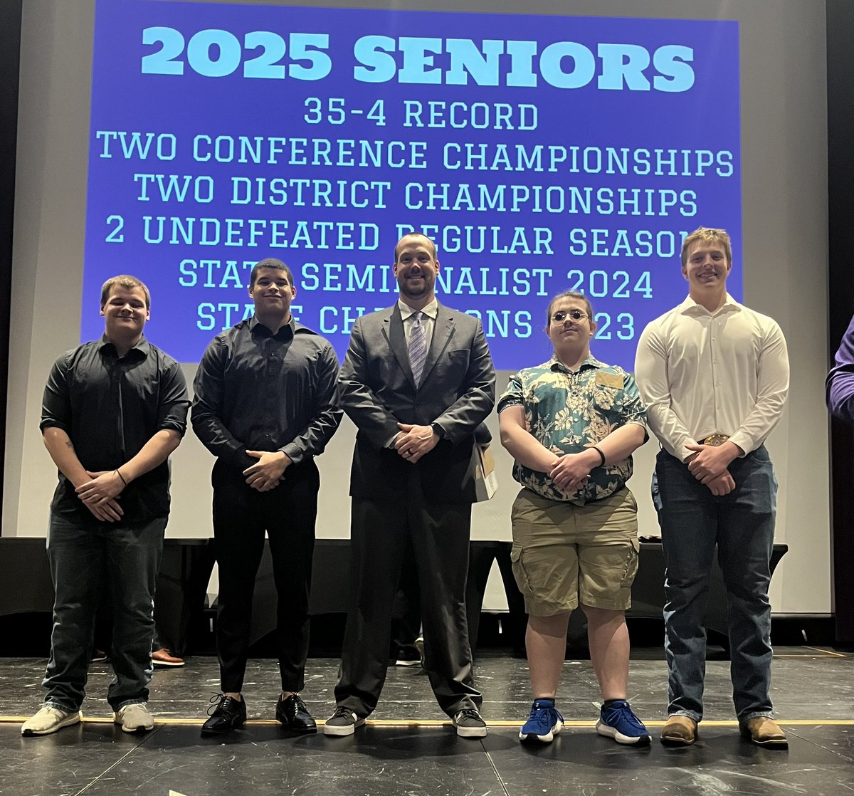 Very grateful to have coached our great group of senior offensive linemen- <a href="/joe_schranz/">Joe Schranz</a> <a href="/TyrusSmith5/">Ty Smith</a> Ace Biddix and Talan Shaw. All great young men- tremendous attitude and effort. Can’t wait to see what life has in store for them and what they have passed on to the next group.