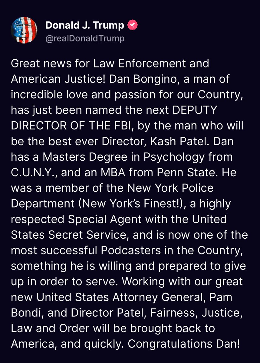 Huge congrats <a href="/dbongino/">Dan Bongino</a>!