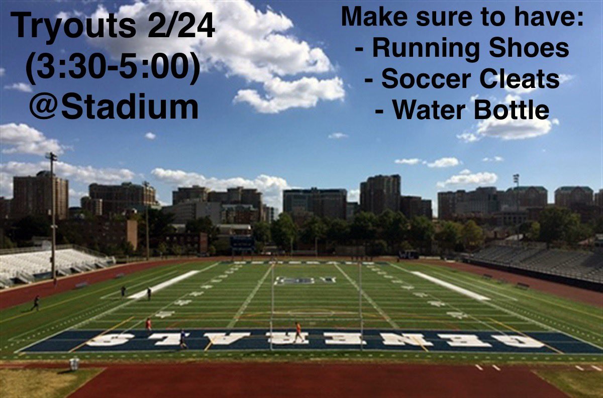 Tryouts start tomorrow (2/24)! Make sure to have all items for tomorrow!