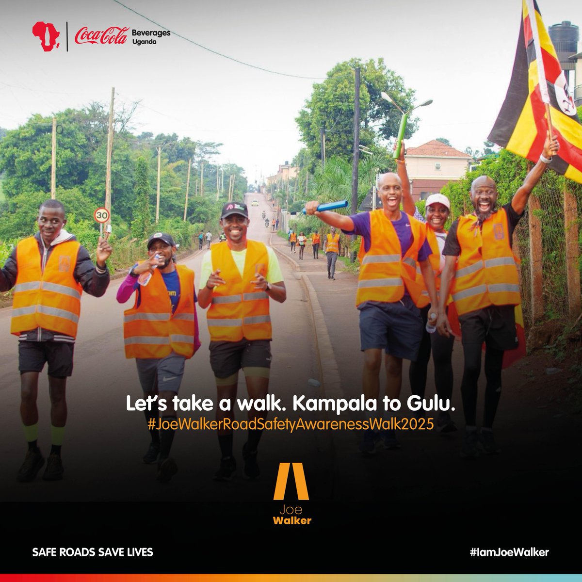 CocaColaBevUg's tweet photo. And we’re off! The #JoeWalker Road Safety Walk is happening now. Don’t forget to tag us in your moments!​

#SafetyStartsWithYou 
#ZeroIncidentsIsPossible 
#CCBU 
#JoeWalkerRoadSafetyWalk https://t.co/rKcnL3eZHW
