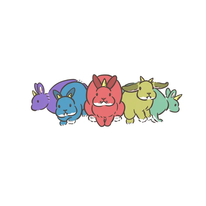 鬼たち!#うさぎ #イラスト #illustlation 