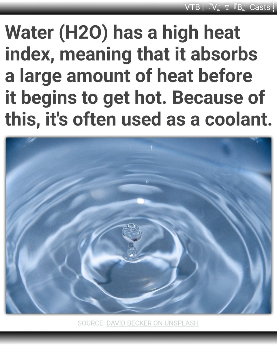 vtbcfeed's tweet photo. #liquid #water #h2o #high #heat #index #heatindex #absorbs #absorb #large #amount #largeamount #absorb #hot #coolant #coolants #science #vtb #vtbcasts https://t.co/wQmgSp1Xg5