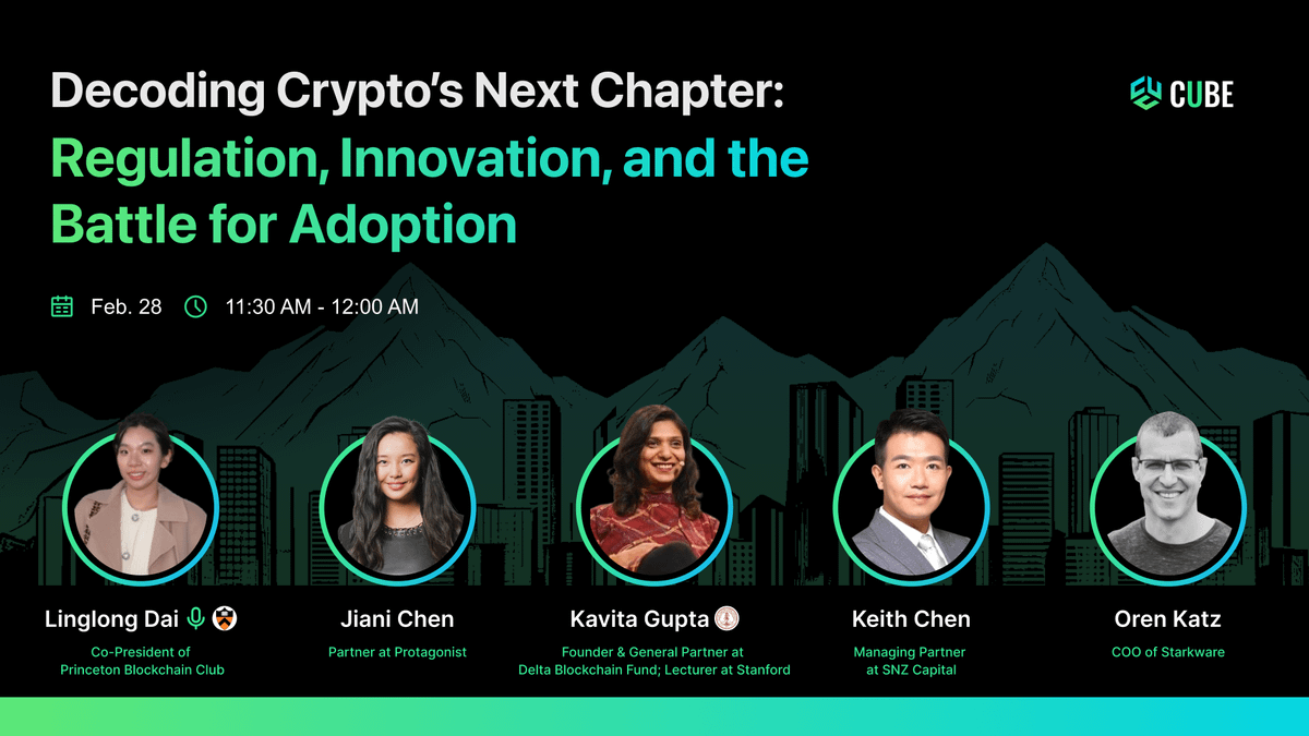 CUBE Summit π (@cube_summit) on Twitter photo Curious about #BTC & #ETH's evolving role in the coming year and regulation in the New Trump Era? Want updates on <a href="/Starknet/">Starknet πΊπ±</a>βs BTC integration? This group of BTC veterans will dive deep into the discussion:
<a href="/chloejiani/">Jiani Chen</a>, Partner at @protagonistXYZ
<a href="/KavitaGupta19/">Kavita Gupta</a>, Founder & General Curious about #BTC & #ETH's evolving role in the coming year and regulation in the New Trump Era? Want updates on <a href="/Starknet/">Starknet πΊπ±</a>βs BTC integration? This group of BTC veterans will dive deep into the discussion:
<a href="/chloejiani/">Jiani Chen</a>, Partner at @protagonistXYZ
<a href="/KavitaGupta19/">Kavita Gupta</a>, Founder & General