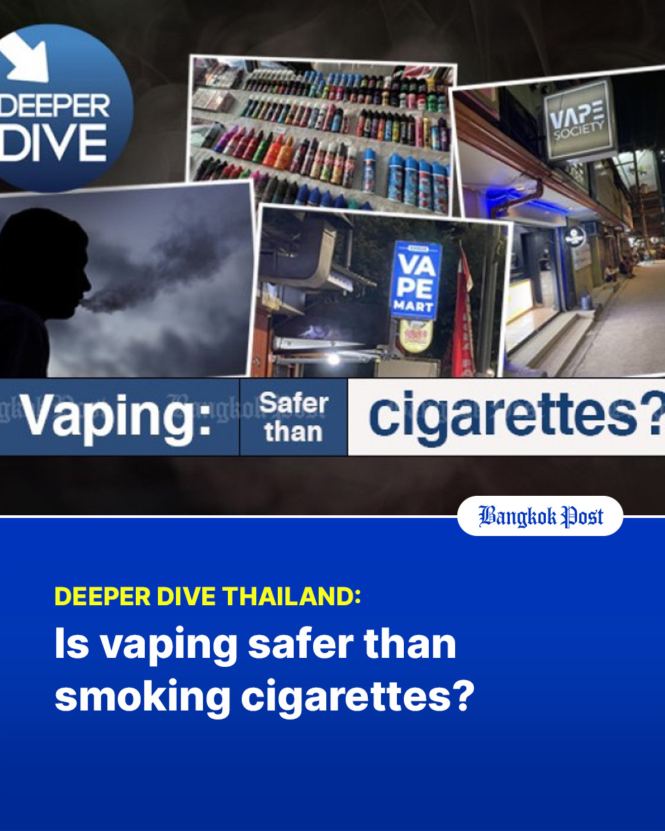 Over the past 20 years, fewer than 100 people worldwide have died from vaping, while more than 100 million people have died from smoking regular cigarettes. In Thailand, the tobacco death toll is 71,000 people each year, and from vaping – zero. So why are cigarettes available in