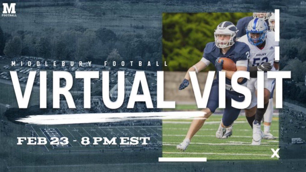 Had a great time tonight attending Middlebury’s virtual Junior day. Thanks for the opportunity! <a href="/CoachRyan_5/">St. Clair Ryan Jr.</a> <a href="/MiddCoachCaputi/">David Caputi</a> <a href="/MiddFBMandigo/">Doug Mandigo</a> <a href="/Pace_FB/">Pace Academy Football</a>