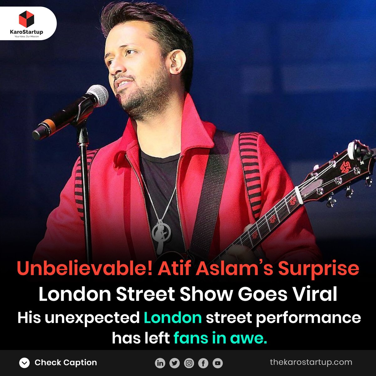 karo_startup's tweet image. Atif Aslam’s surprise street performance in London went viral. Fans were amazed as he casually sang and played guitar, creating a magical moment.

Read more: thekarostartup.com

#AtifAslam #StreetPerformance #ViralVideo #MusicIcon