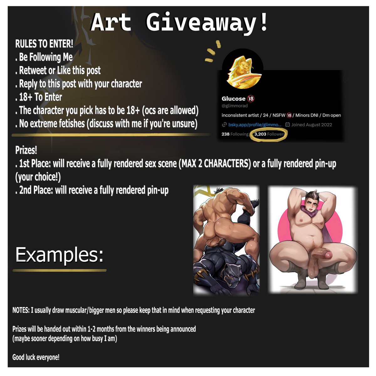 In honour of reaching 3k followers!! please read the rules and info carefully before entering
Giveaway ends 2 weeks from now (10th March)