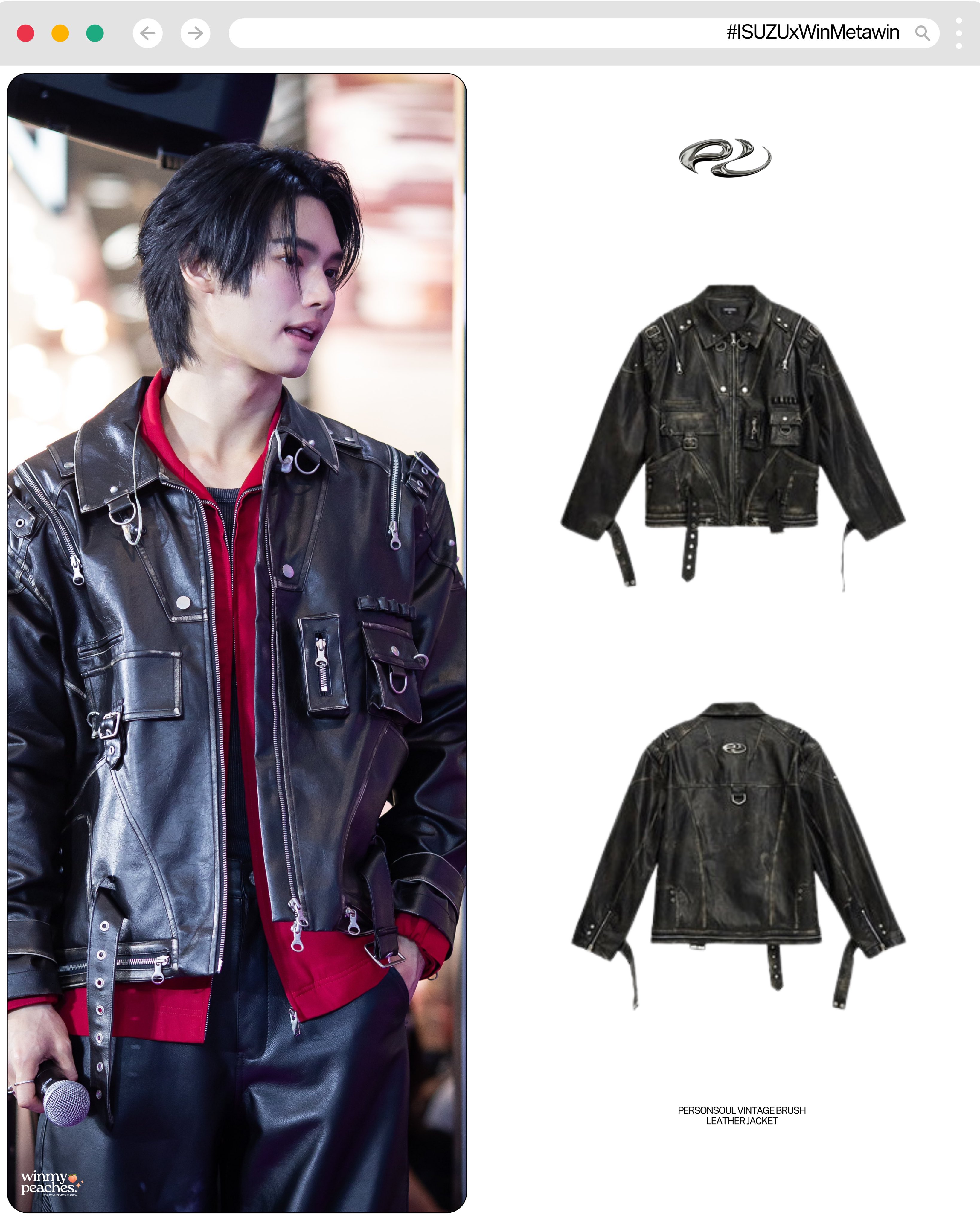 ジャケット・アウター Personsoul Vintage brush leather jacket Personsoul Vintage Brush Leather Jacket - personsoul