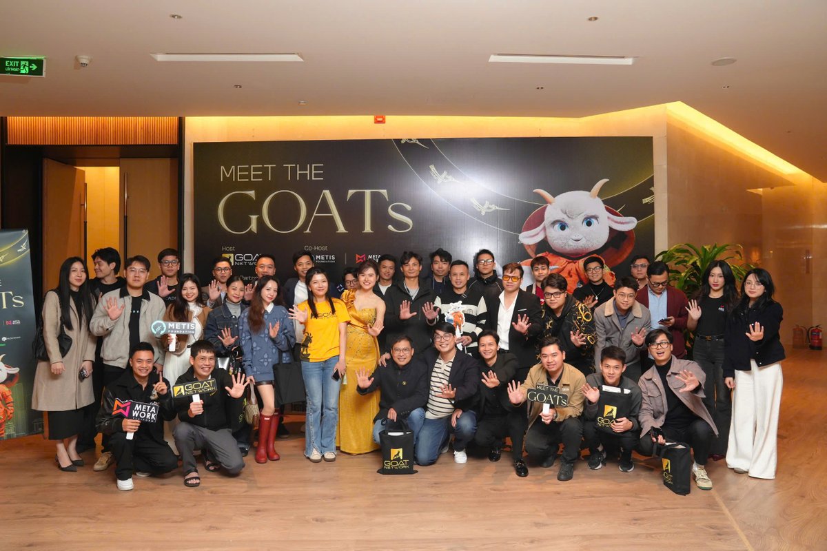 metaworkglobal's tweet photo. EVENT RECAP: Meet the GOATs ๐ข
๐ฅ For the first time in Vietnam, GOAT Network teamed up with Metis (Layer 2 blockchain) and Metawork (leading Financial Affiliate Platform) for an exclusive blockchain networking event in early 2025!
#MeetTheGOATs #GOATNetwork https://t.co/IHXk4L9GwU