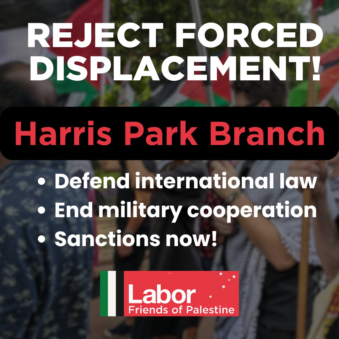 Labor Friends of Palestine NSW (@labor_palestine) on Twitter photo Israel has violated the Gaza ceasefire and expelled 40,000 Palestinians in the West Bank
Labor members in Harris Park call on the Australian Government to end military cooperation and apply comprehensive sanctions under international law!
<a href="/Charlton_AB/">Andrew Charlton</a> Israel has violated the Gaza ceasefire and expelled 40,000 Palestinians in the West Bank
Labor members in Harris Park call on the Australian Government to end military cooperation and apply comprehensive sanctions under international law!
<a href="/Charlton_AB/">Andrew Charlton</a>