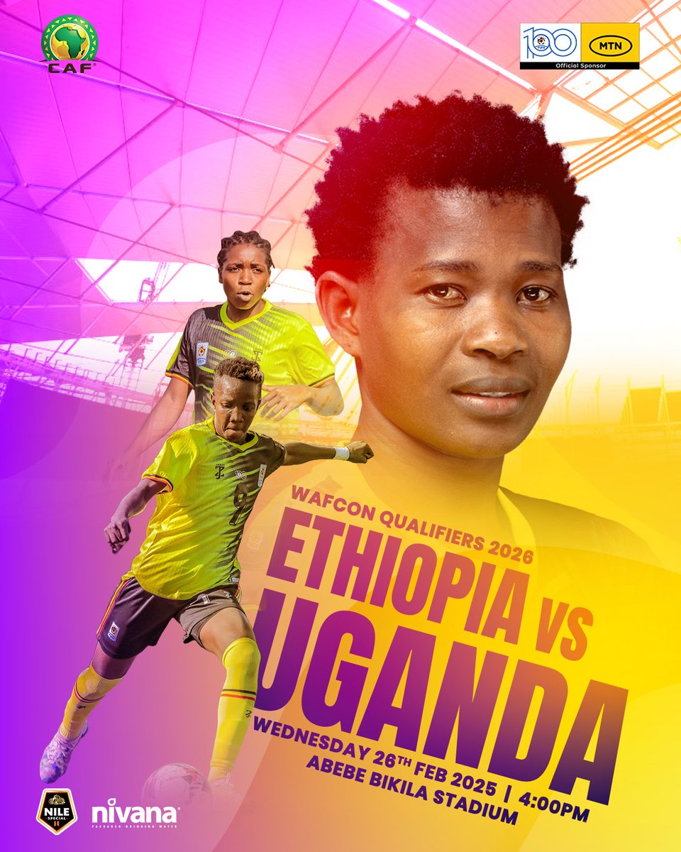 Crested Cranes will be back in action on Wednesday 26.2.2025 at Abebe Bikila Stadium in Addis Ababa.
#ETHUGA
#TotalEnergiesWAFCON