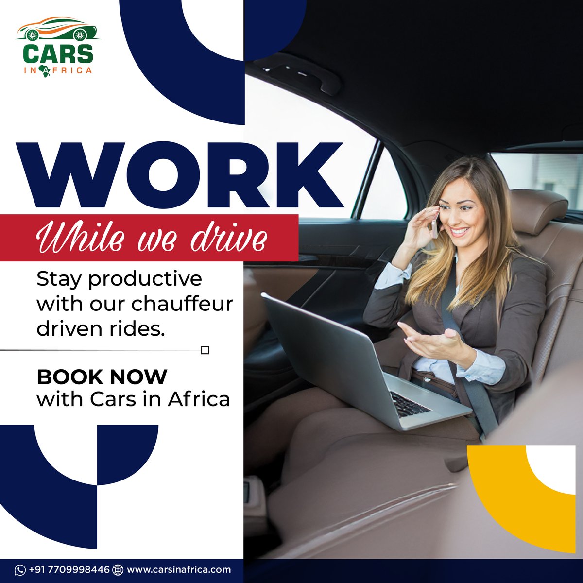 CIAMobility's tweet image. 🚗💼 Work on the Go, We’ll Handle the Drive! 🚀

Maximize your time with our chauffeur-driven rides! 🏆

✅ Business-Class Comfort
✅ Seamless &amp;amp; Efficient Travel
✅ Work, Relax, Arrive Ready

🌐 Web: carsinafrica.com
📱 WhatsApp: +917709998446
