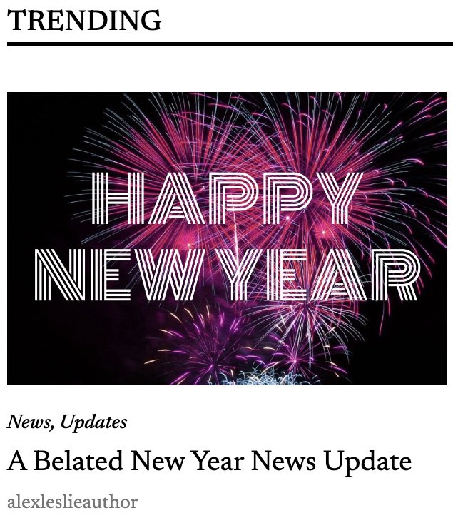 alexleslie's tweet photo. NEW BLOG POST: A Belated New Year News Update! https://t.co/APJ1ZobWfH https://t.co/gHEXPH6whE