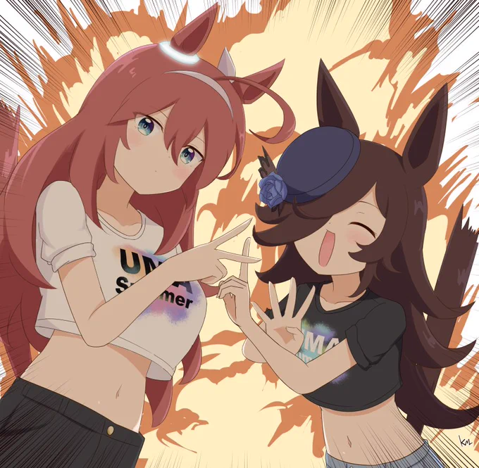 ライスとブルボン〜ウマ娘4周年おめでとうございます編〜#ウマ娘 #ライスシャワー #ミホノブルボン 