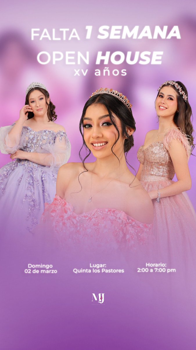 MJMODELOS's tweet photo. Atención #Saltillo 
#OpenHouse para futuras quinceañeras! ✨
¿Estás lista para vivir tu gran día? No te pierdas el 02 de marzo en Quinta los Pastores. Ven y conoce a los mejores proveedores para hacer de tus fiesta algo 🔝 .

👗 Pasarelas a las 3:00 pm y 5:30 pm #Quinceañeras2025 https://t.co/iyPMre36Hd