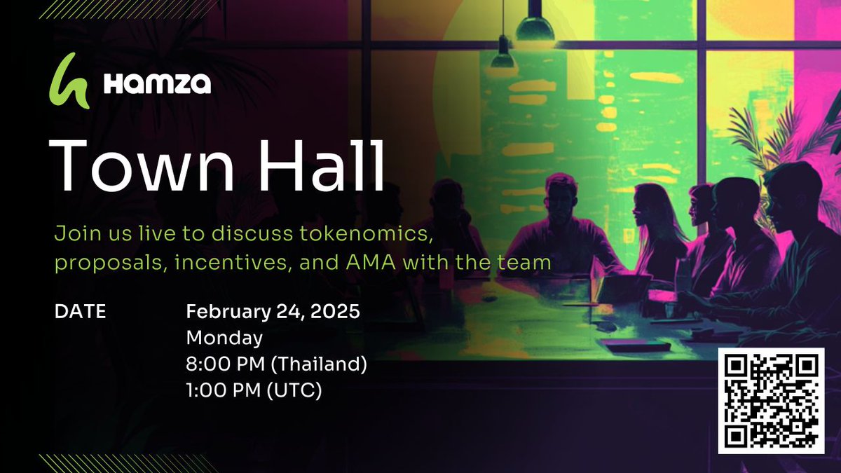 📢 Reminder: Join us for another Hamza Community Town Hall this Monday, Feb 24, at 8 PM BKK / 8 AM EST on Discord!

🔗 Connect here: discord.gg/XXNk9u4W?event…

Discover what Hamza has to offer and why #Decom is the future of online selling. Don't miss it!