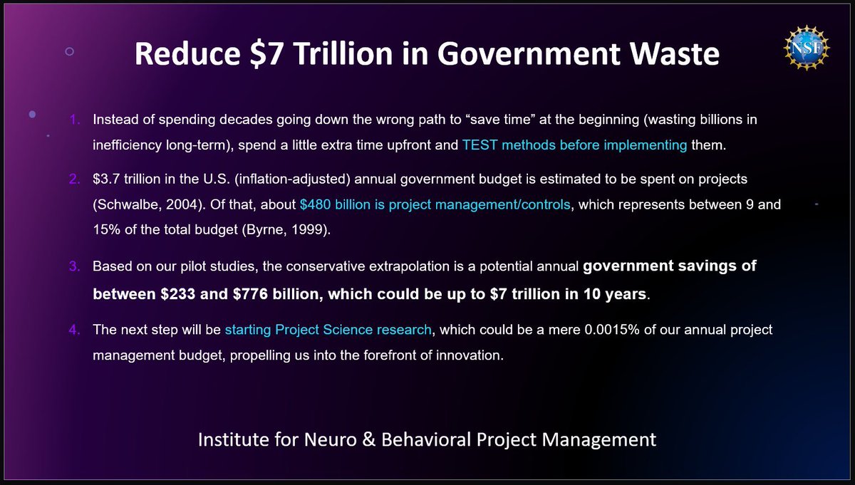 DrJoshRamirez's tweet photo. @elonmusk we’re working on reducing $7 trillion in waste in government projects, if you’re interested in the science. Here’s my presentation at @NSF https://t.co/xfmrAA2cj9 https://t.co/nK0Lxwt5Bo