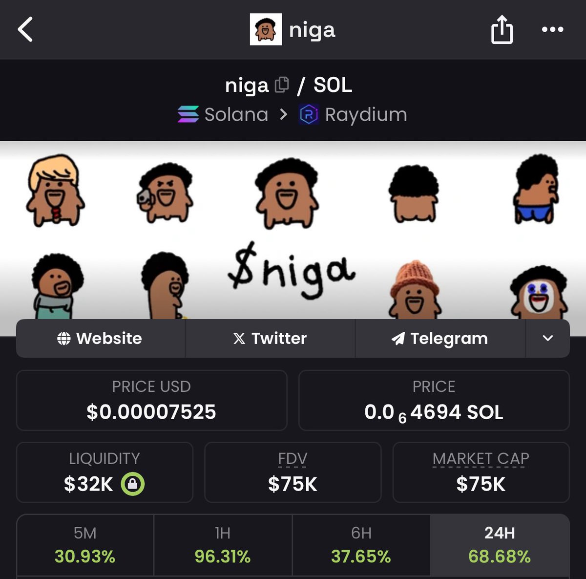 Some chads CTO’d this lil $niga and the new content is hilarious. They even made the lil niga its own onlyfans page and linked to site.

Plenty of new memes / content being released i hear. aped @ 50K ATH is 1M

Deserves a PvE 10M imo