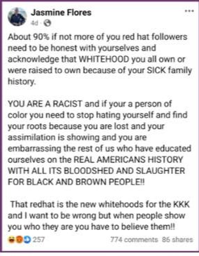 J Zimmer (@sp_agent_10) on Twitter photo Jasmine Flores the President of Erie City council calling all red hat Trump supporters racist and KKK and the City calls for her resignation <a href="/CityofEriePA/">City of Erie, Pennsylvania</a>
<a href="/ErieNewsNow/">Erie News Now</a> <a href="/JosephSchember/">Joe Schember</a> Jasmine Flores the President of Erie City council calling all red hat Trump supporters racist and KKK and the City calls for her resignation <a href="/CityofEriePA/">City of Erie, Pennsylvania</a>
<a href="/ErieNewsNow/">Erie News Now</a> <a href="/JosephSchember/">Joe Schember</a>