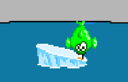 ProperDuckGames's tweet photo. Adding a #DopeFish, that tries to eat the penguins, to my retro styled #indiegame. https://t.co/CKSsDNC8Nz