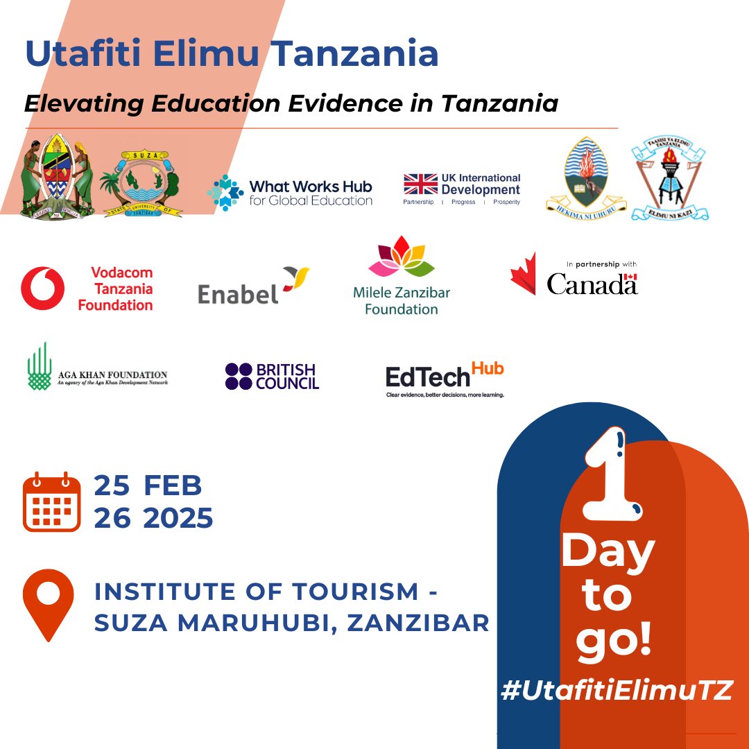EdTech Hub (@globaledtechhub) on Twitter photo We cannot wait for this conversation!
Joining the Government of Tanzania <a href="/StateSuza/">The State University of Zanzibar (SUZA)</a> <a href="/AKF_EA/">AgaKhanFoundation EA</a> <a href="/MileleZanzibar/">Milele Zanzibar Foundation</a> <a href="/VodacomTanzania/">Vodacom Tanzania</a> <a href="/UKinTanzania/">UK in Tanzania</a> <a href="/tzBritish/">British Council Tanzania</a> <a href="/WWHGlobalEd/">What Works Hub for Global Education</a> <a href="/Enabel_Belgium/">Enabel</a>& more for #UtafitiElimuTZ.
Connect with us.
Check our page & resources - ow.ly/oioT50V4tot We cannot wait for this conversation!
Joining the Government of Tanzania <a href="/StateSuza/">The State University of Zanzibar (SUZA)</a> <a href="/AKF_EA/">AgaKhanFoundation EA</a> <a href="/MileleZanzibar/">Milele Zanzibar Foundation</a> <a href="/VodacomTanzania/">Vodacom Tanzania</a> <a href="/UKinTanzania/">UK in Tanzania</a> <a href="/tzBritish/">British Council Tanzania</a> <a href="/WWHGlobalEd/">What Works Hub for Global Education</a> <a href="/Enabel_Belgium/">Enabel</a>& more for #UtafitiElimuTZ.
Connect with us.
Check our page & resources - ow.ly/oioT50V4tot