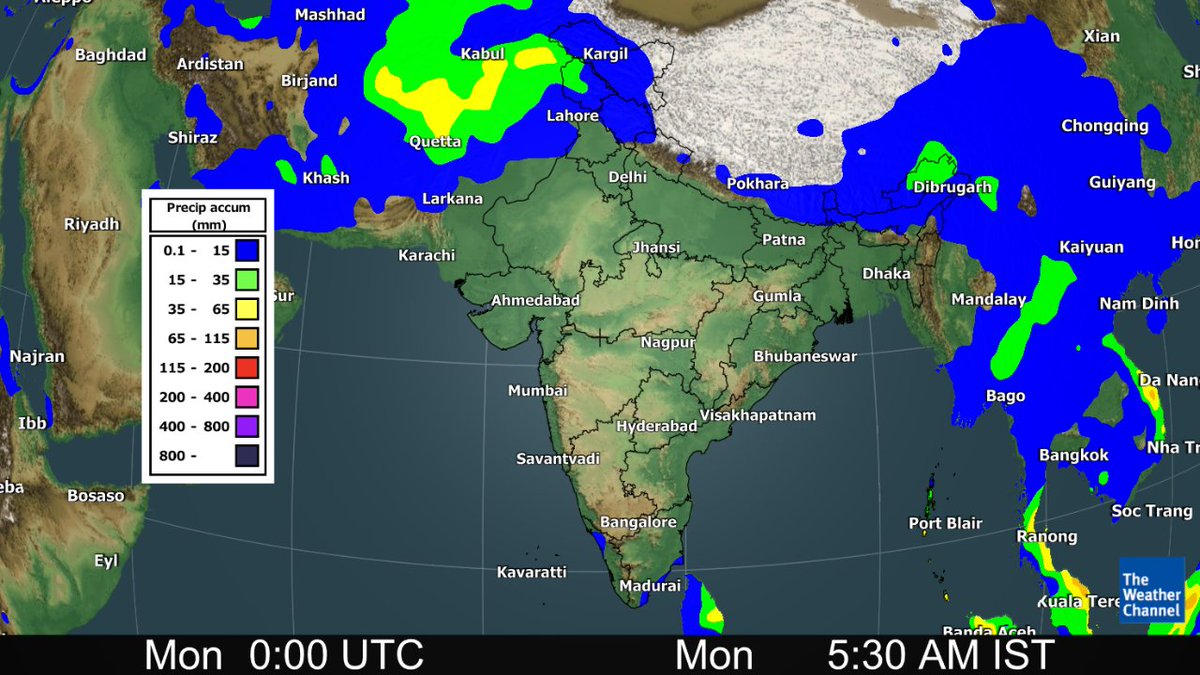 #WeatherUpdate | A cyclonic circulation over Northeast India will induce moisture from BoB to produce thunderstorms across East India  and Northeast India on Monday.

A fresh Western Disturbance will stall over Northwest India this week.

Full forecast: weather.com/en-IN/india/ne…