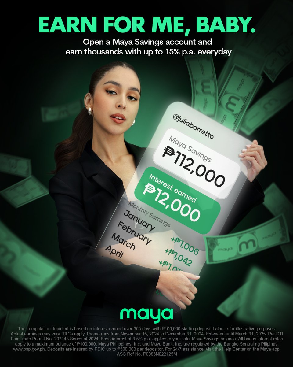 Let’s save na? 😘 xoxo, Julia

#JuliaBoogshMaya #SavewithMaya

Terms &amp; conditions apply. Maya Philippines, Inc. and Maya Bank, Inc. are regulated by the Bangko Sentral ng Pilipinas. Visit bsp.gov.ph. For 24/7 support, check the Help Center on the Maya app.