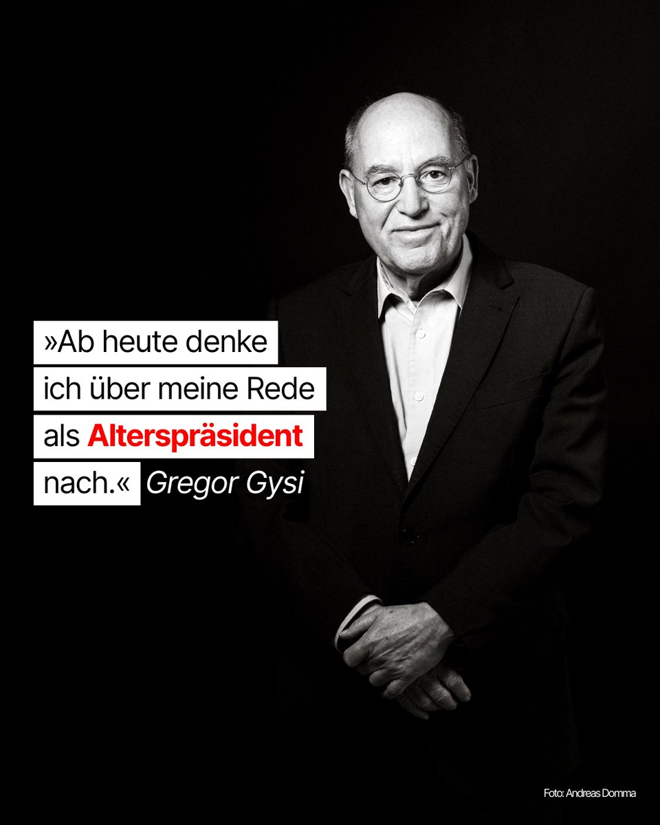 Gregor Gysi (@gregorgysi) on Twitter photo Ab heute denke ich über meine Rede als Alterspräsident nach. <a href="/Tagesspiegel/">Tagesspiegel</a> tagesspiegel.de/berlin/gregor-… Ab heute denke ich über meine Rede als Alterspräsident nach. <a href="/Tagesspiegel/">Tagesspiegel</a> tagesspiegel.de/berlin/gregor-…