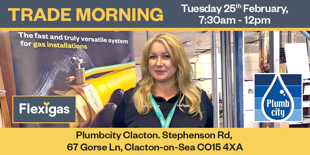 🚨 Trade Morning Alert! 🚨

Mel will be at <a href="/Plumbcity/">Plumbcity</a> Clacton on Tues 25th Feb, 7:30 AM - 12 PM showcasing #Flexigas! 🔧🔥

Drop by for expert advice, a chat, and enjoy hot drinks &amp; sausage rolls on us! ☕🌭 See you there! 👊

#TradeMorning #GasEngineer #Plumbers #HeatingEngineer