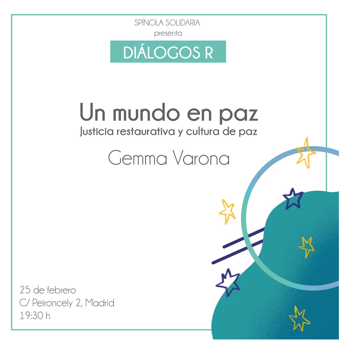 Mañana martes hablaremos sobre la cultura de la paz y la no violencia con Gemma Varona en una nueva charla de #DiálogosR Seguimos encontrándonos en <a href="/EntreBorromeos/">San Carlos Borromeo</a> a las 19:30h