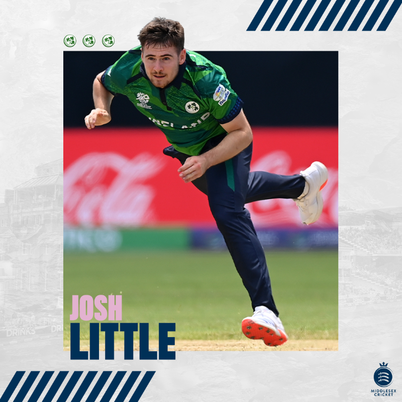 Middlesex_CCC's tweet photo. 🖊️ | JOSH LITTLE SIGNS FOR MIDDLESEX
We are today delighted to announce that Irish left-arm quick, Josh Little, has signed for the Club ahead of the 2025 season!

FULL STORY ⬇️ | #OneMiddlesex
